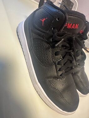 Jordan Black and Red High-Top Sneakers